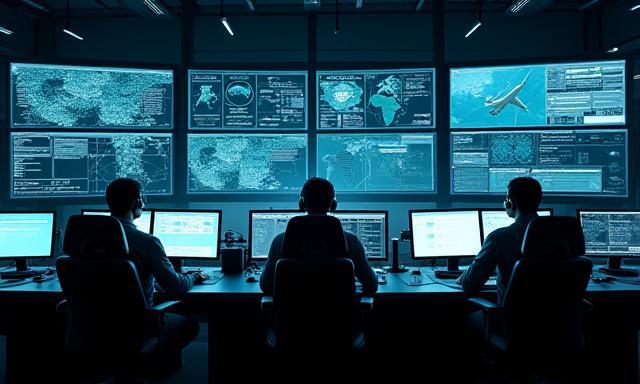IT-Kontrollraum am Flughafen