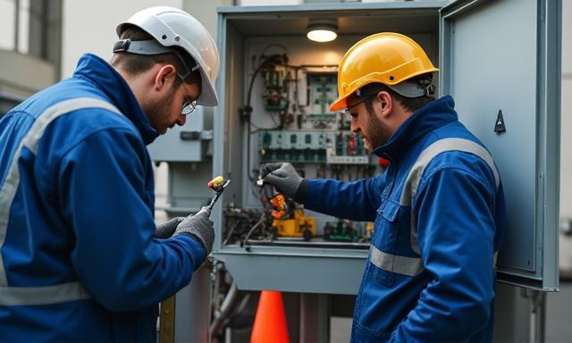 Techniker führen Wartungsarbeiten an der Infrastruktur durch
